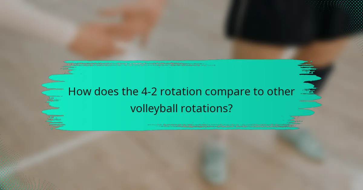 How does the 4-2 rotation compare to other volleyball rotations?
