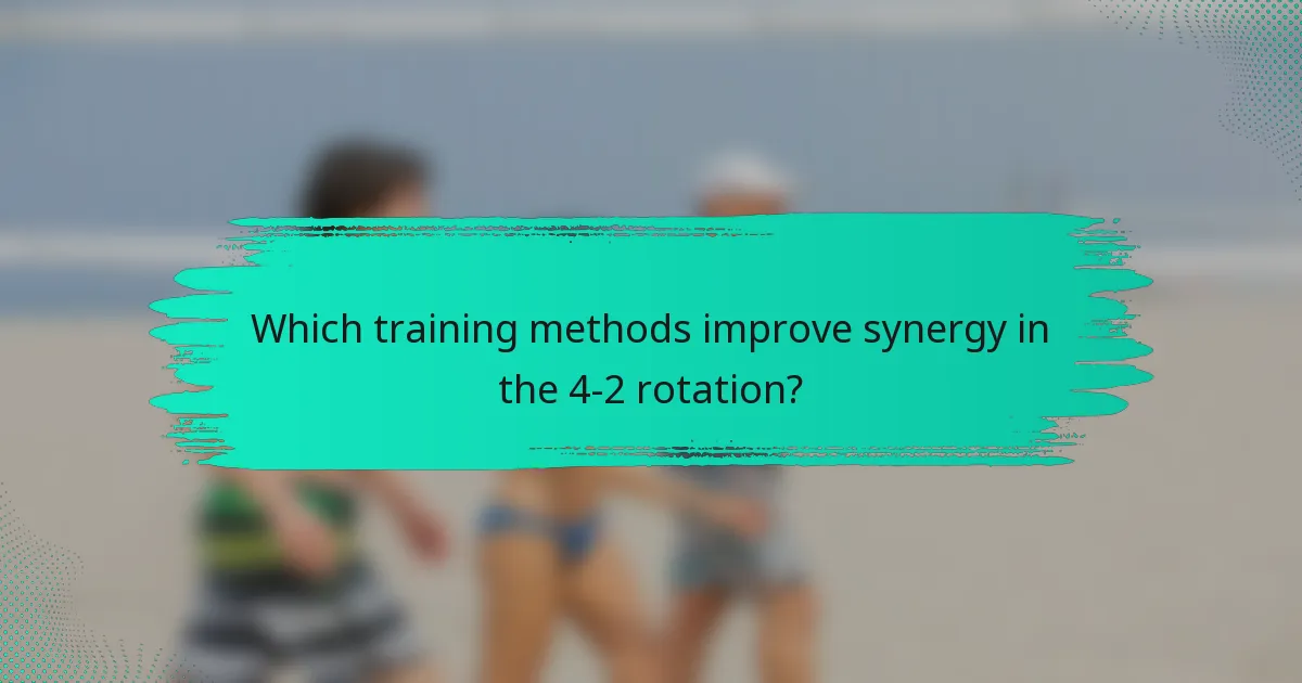 Which training methods improve synergy in the 4-2 rotation?